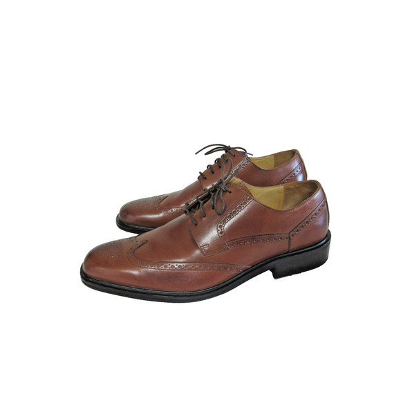 COLE HAAN Brown Ledley Grand Leather Full Brogue Wingtip Oxford 12M Dress Shoes main image 9